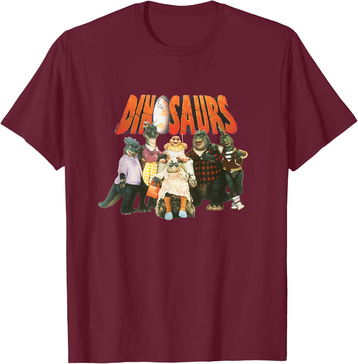 Dinosaurs Group with Logo T-Shirt - T-Shirt | Maroon