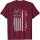 Dachshund American Flag 4th of July Patriotic Dog T-Shirt - T-Shirt | Maroon