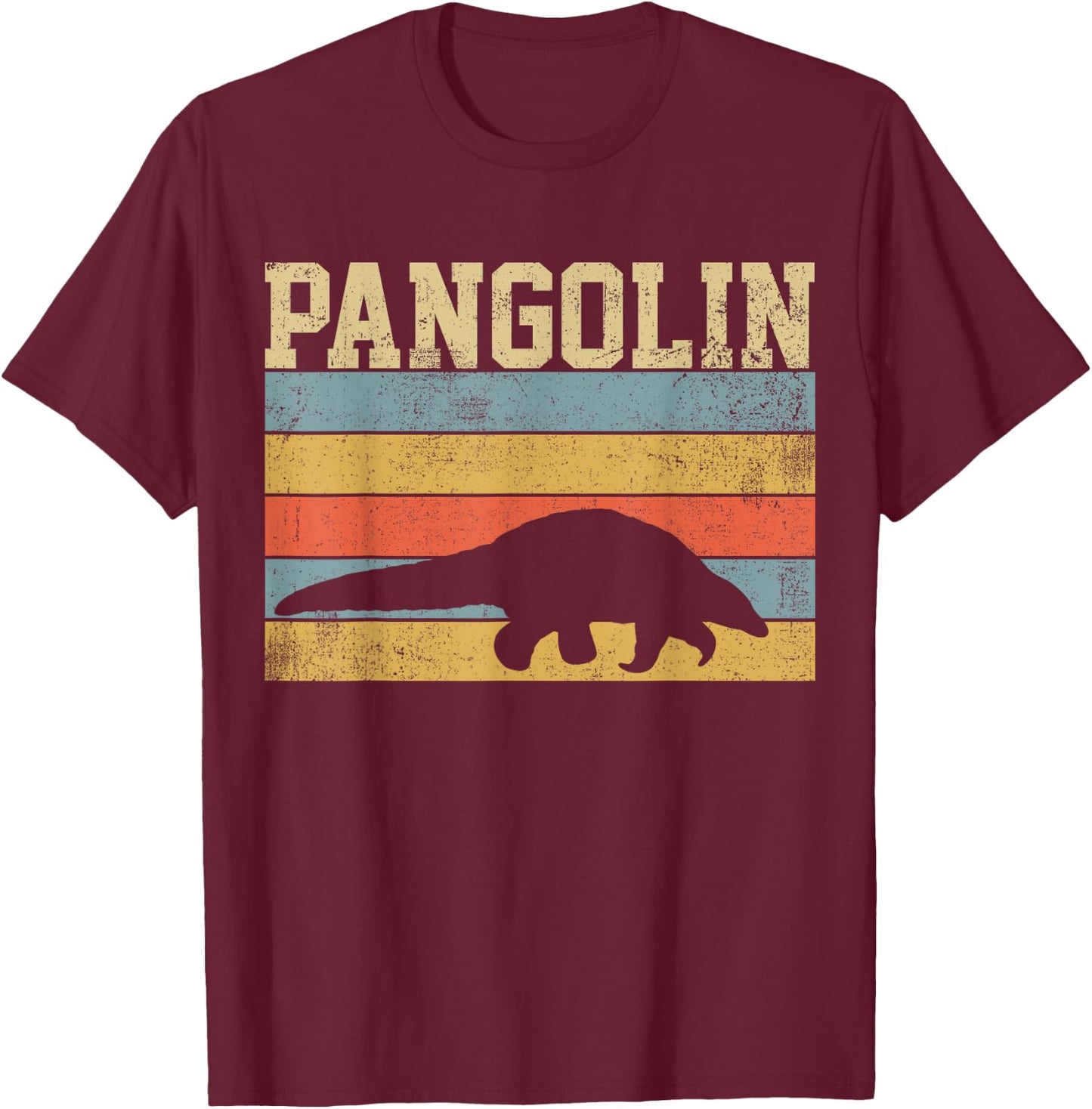 Pangolin Retro Vintage Gift T-Shirt - T-Shirt | Maroon