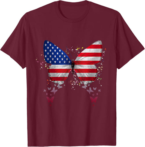 Butterfly American Flag 4th Of July Butterfly Lover