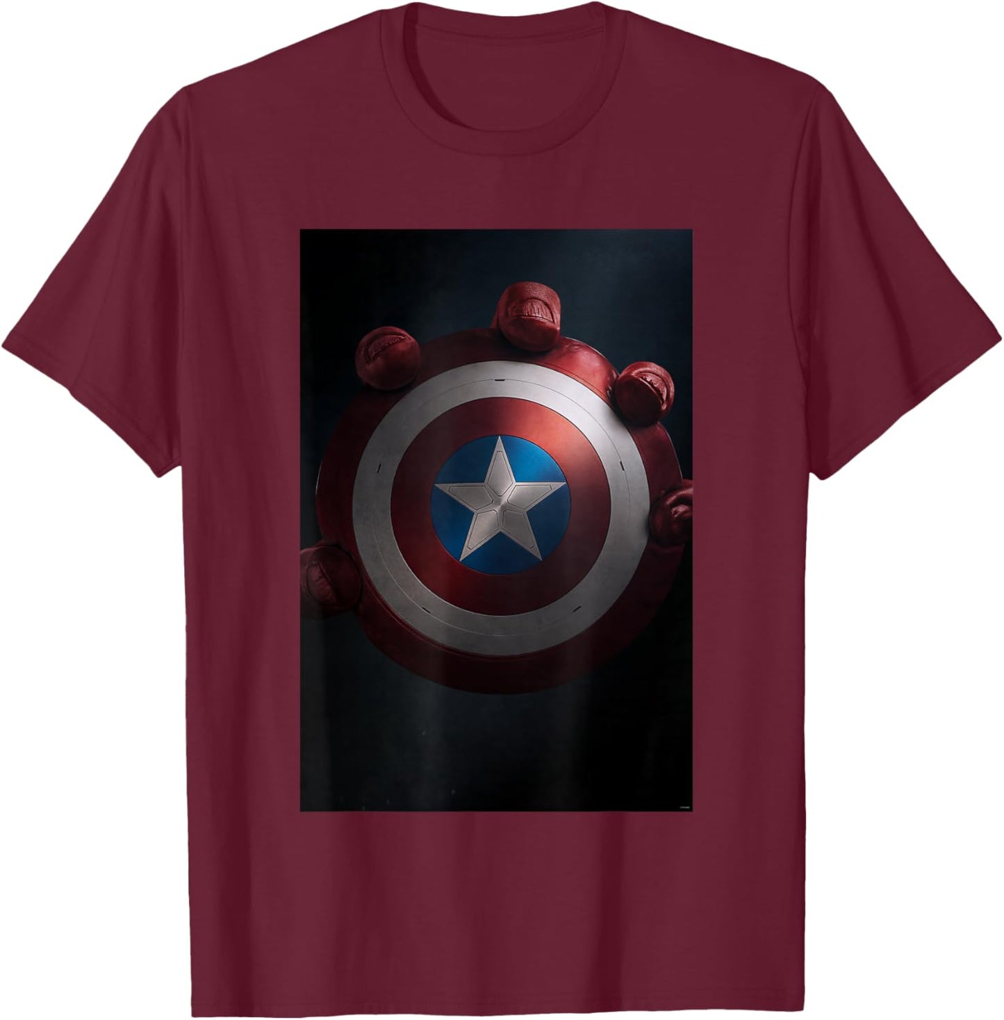 Marvel Studios Captain America 4: Brave New World Poster Art T-Shirt - T-Shirt | Maroon