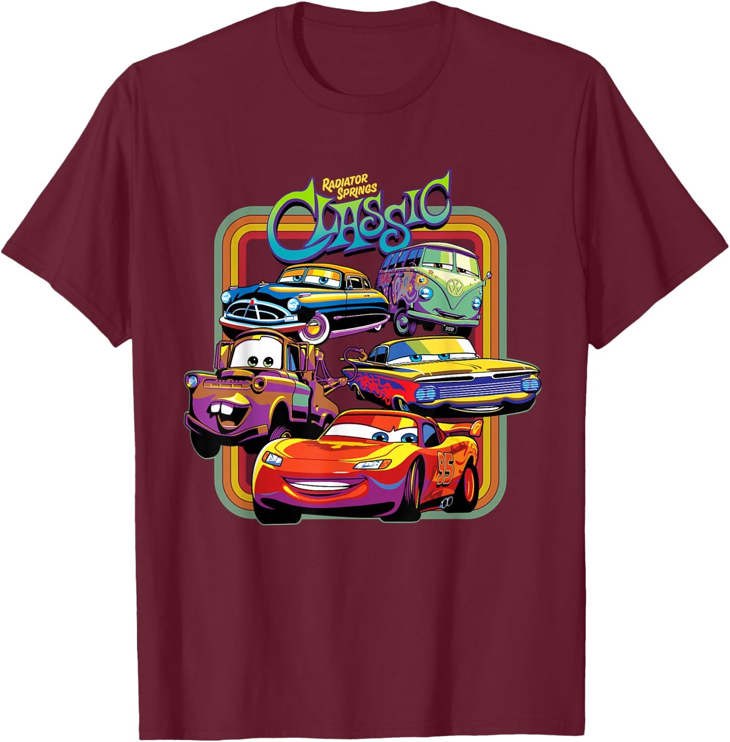 Disney Pixar Cars Radiator Springs Classic T-Shirt - T-Shirt | Maroon