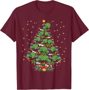 Funny Peacock Bird Lover Xmas Gift Peacock Christmas Tree T-Shirt - T-Shirt | Maroon