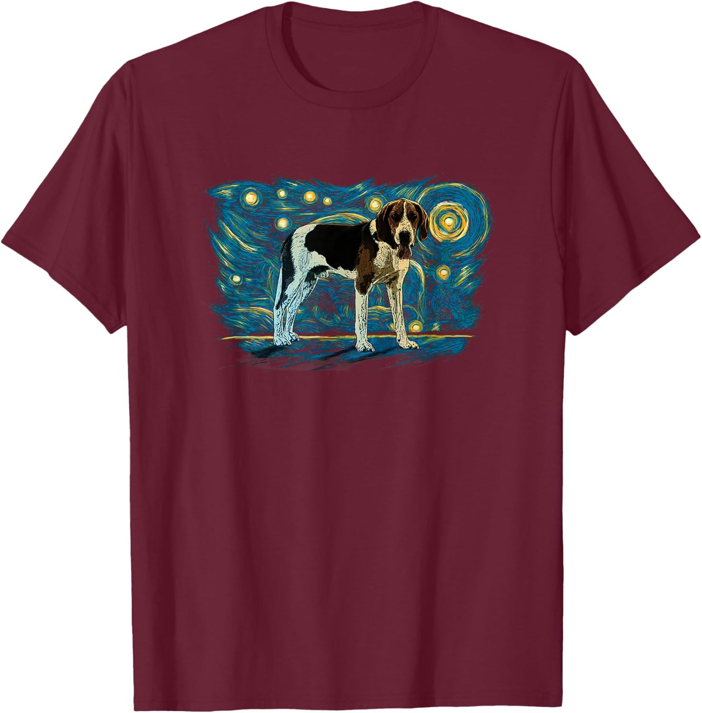 Retro Vintage Style American Foxhound T-Shirt - T-Shirt | Maroon