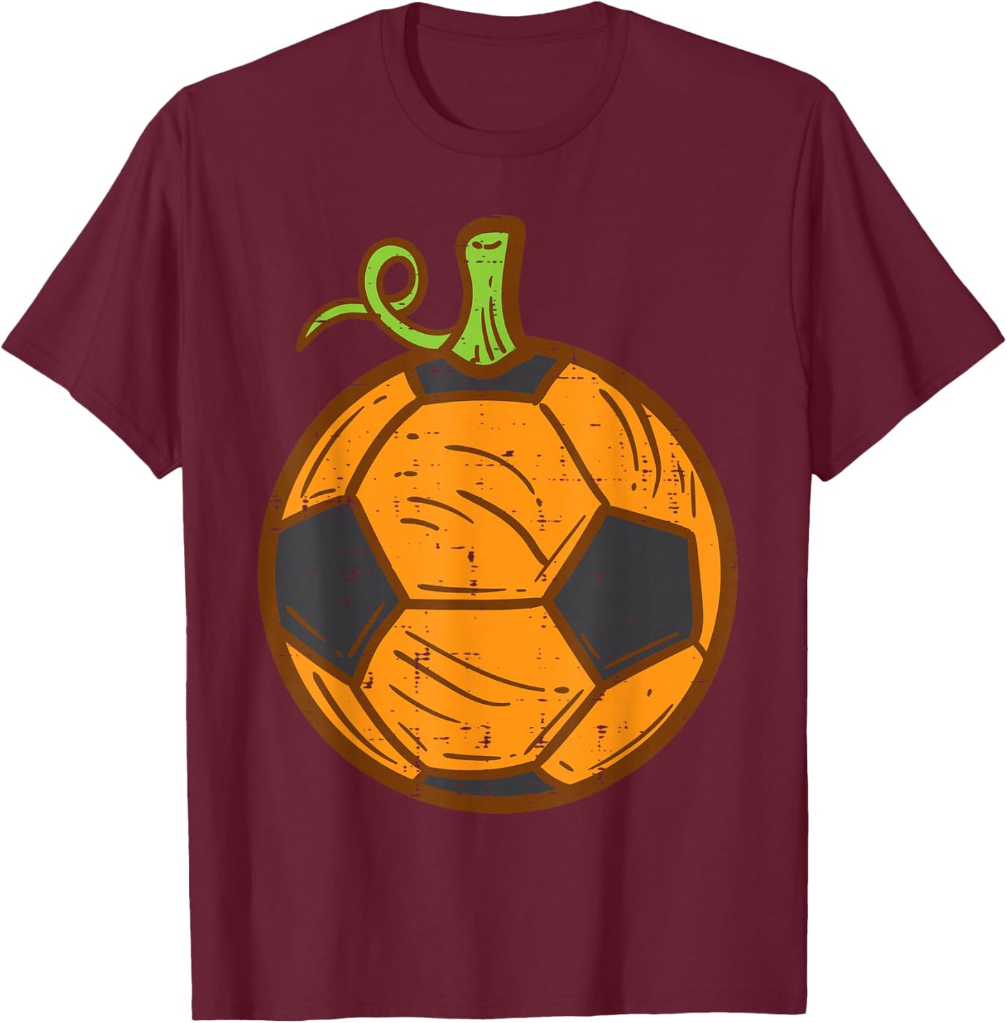Halloween Soccer Ball Pumpkin Football Costume Boys Kids Men T-Shirt - T-Shirt | Maroon