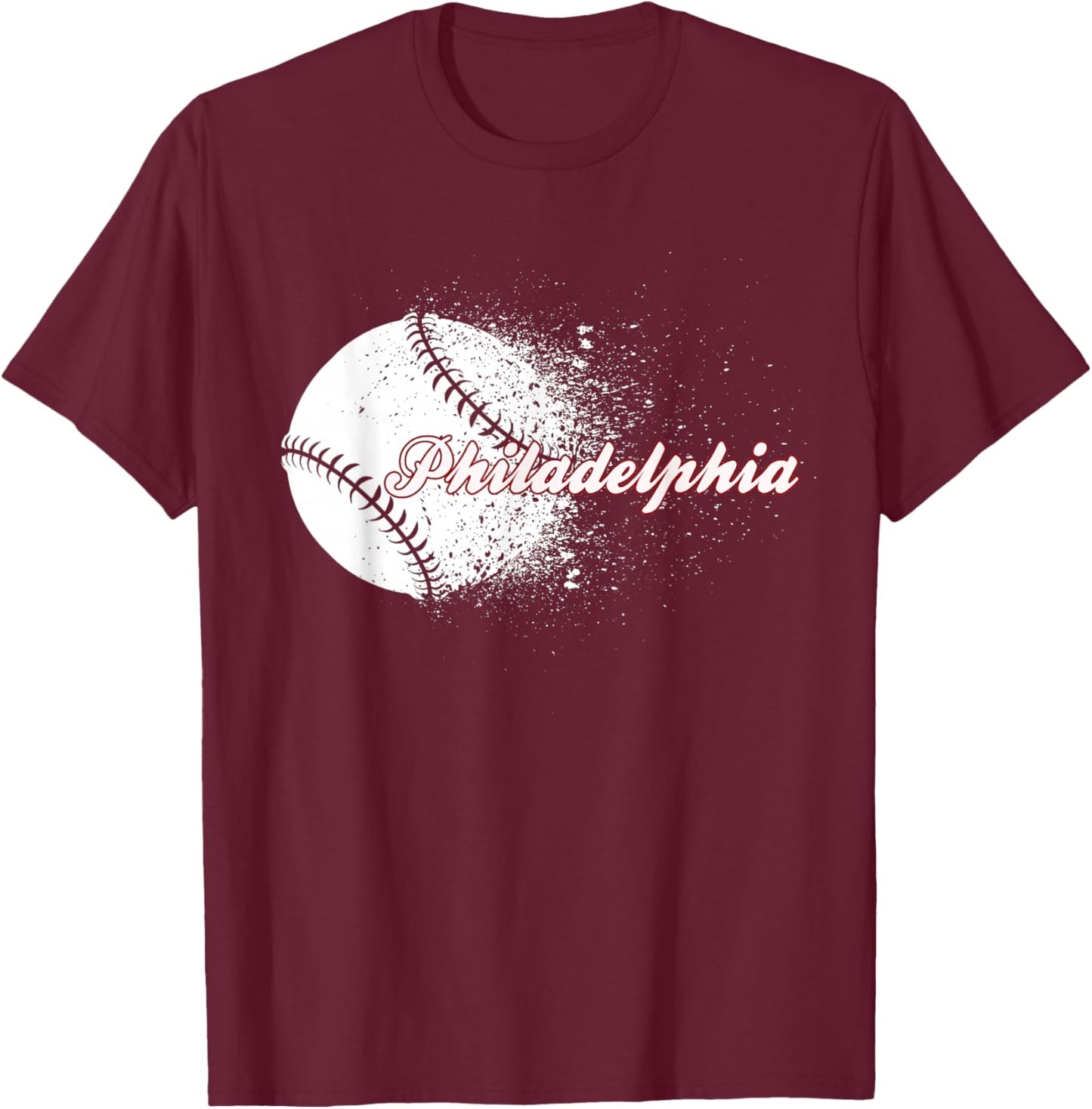 Philadelphia Baseball Skyline Philly Men Women T-Shirt - T-Shirt | Maroon