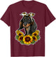 Cute Dog Love Gift Sunflowers Decor Dachshund Women Girls Kids T-Shirt - T-Shirt | Maroon