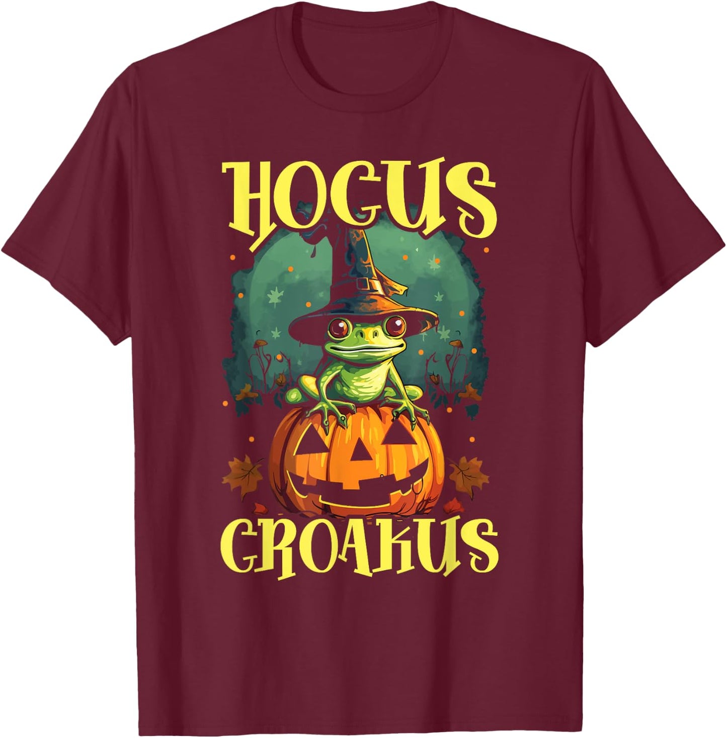 Frog Halloween Scary Toad Trick Or Treat Spooky Amphibian T-Shirt - T-Shirt | Maroon