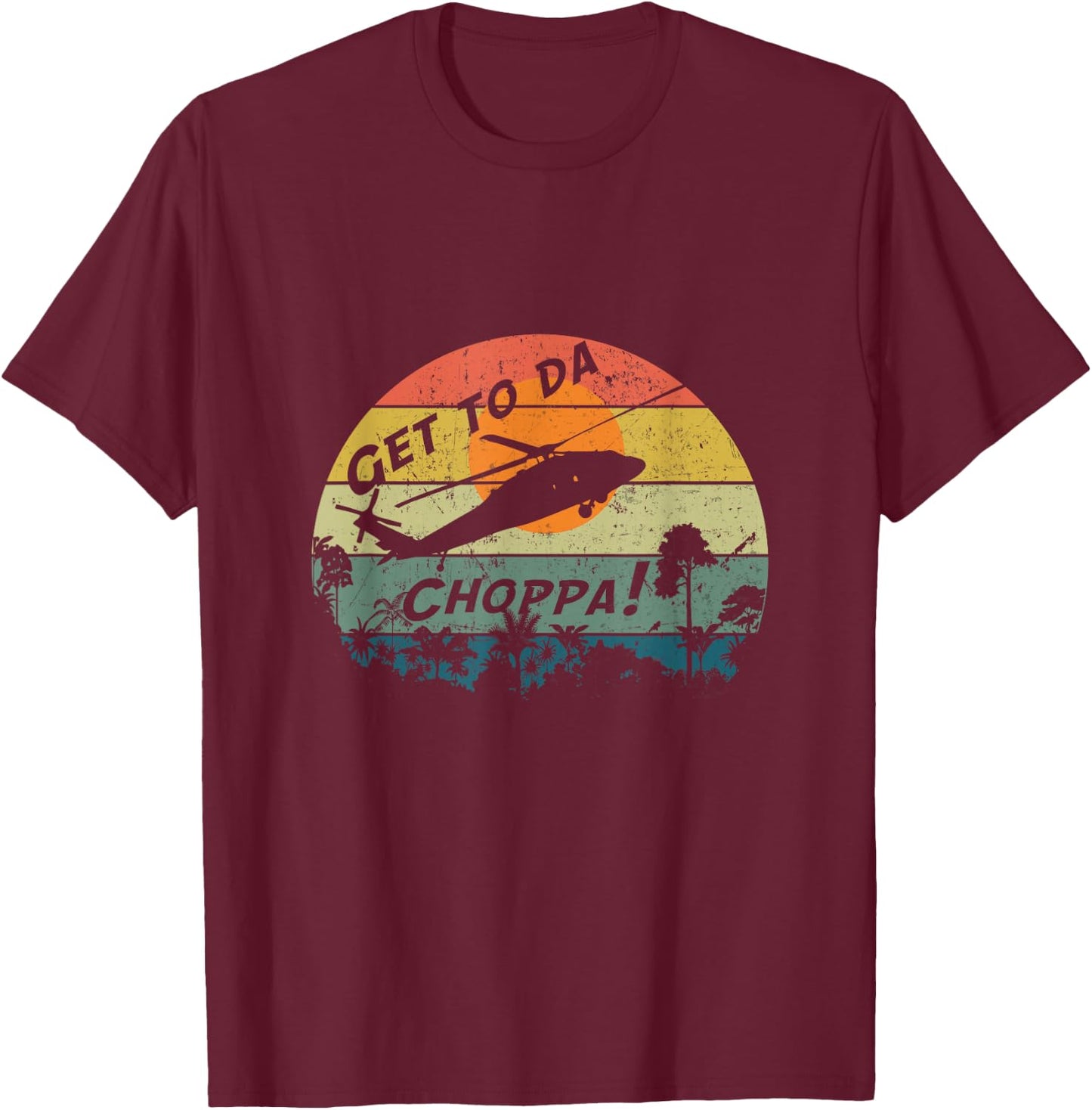 Retro Sci-Fi Get To The Chopper T-Shirt - T-Shirt | Maroon
