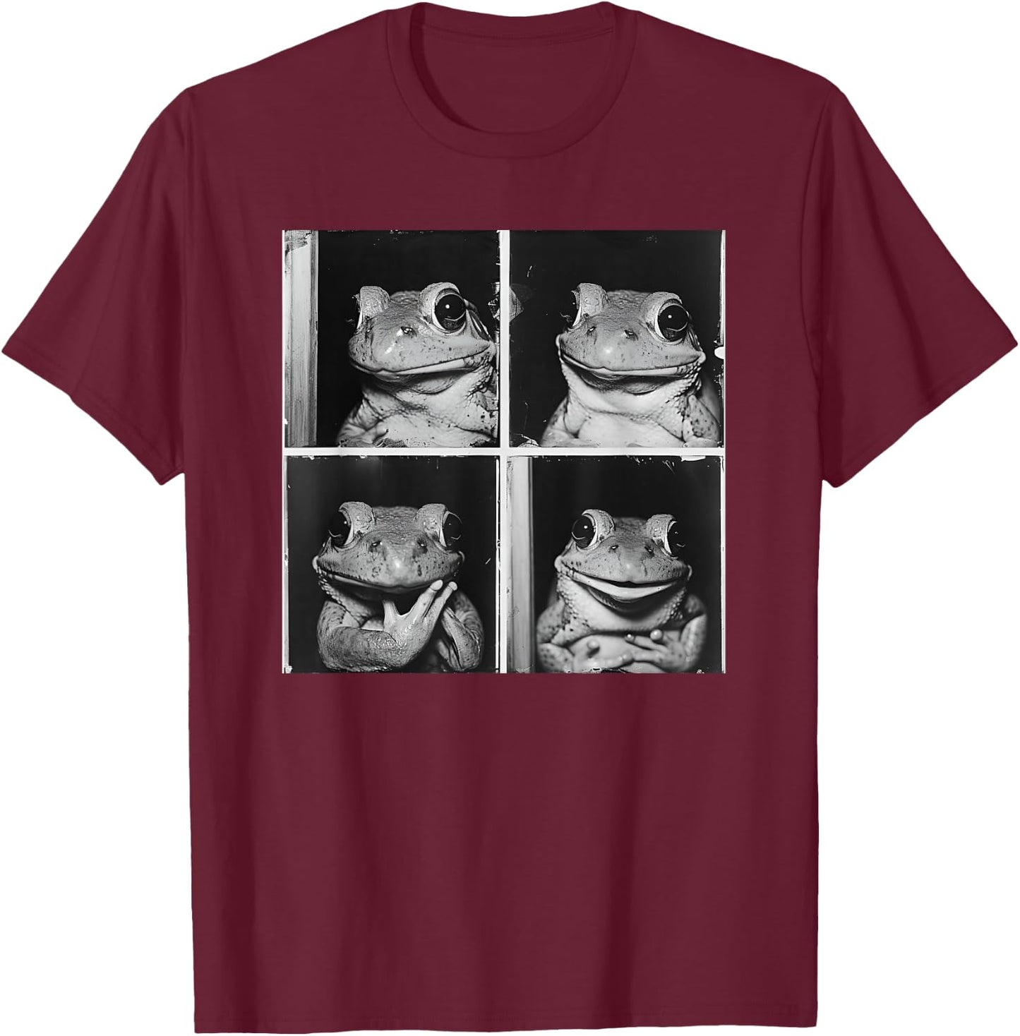 Posing Frog Model Photo Quirky Toad Love Frogs Funny Animal T-Shirt - T-Shirt | Maroon