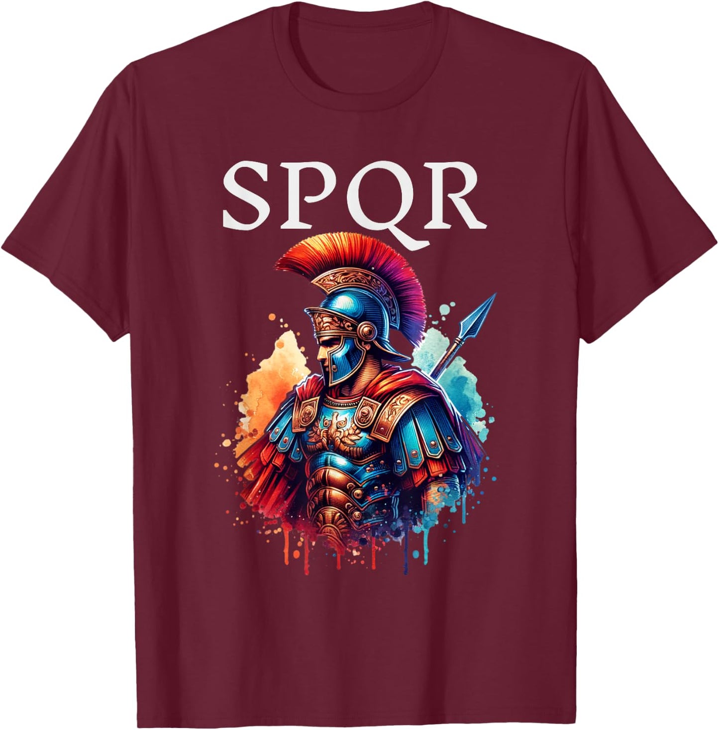 SPQR Roman Empire Gladiator Legion Centurion Soldier Warrior T-Shirt - T-Shirt | Maroon