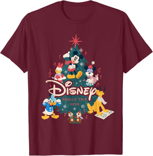 Disney Mickey & Friends Christmas Holiday Family Trip 2024 T-Shirt - T-Shirt | Maroon