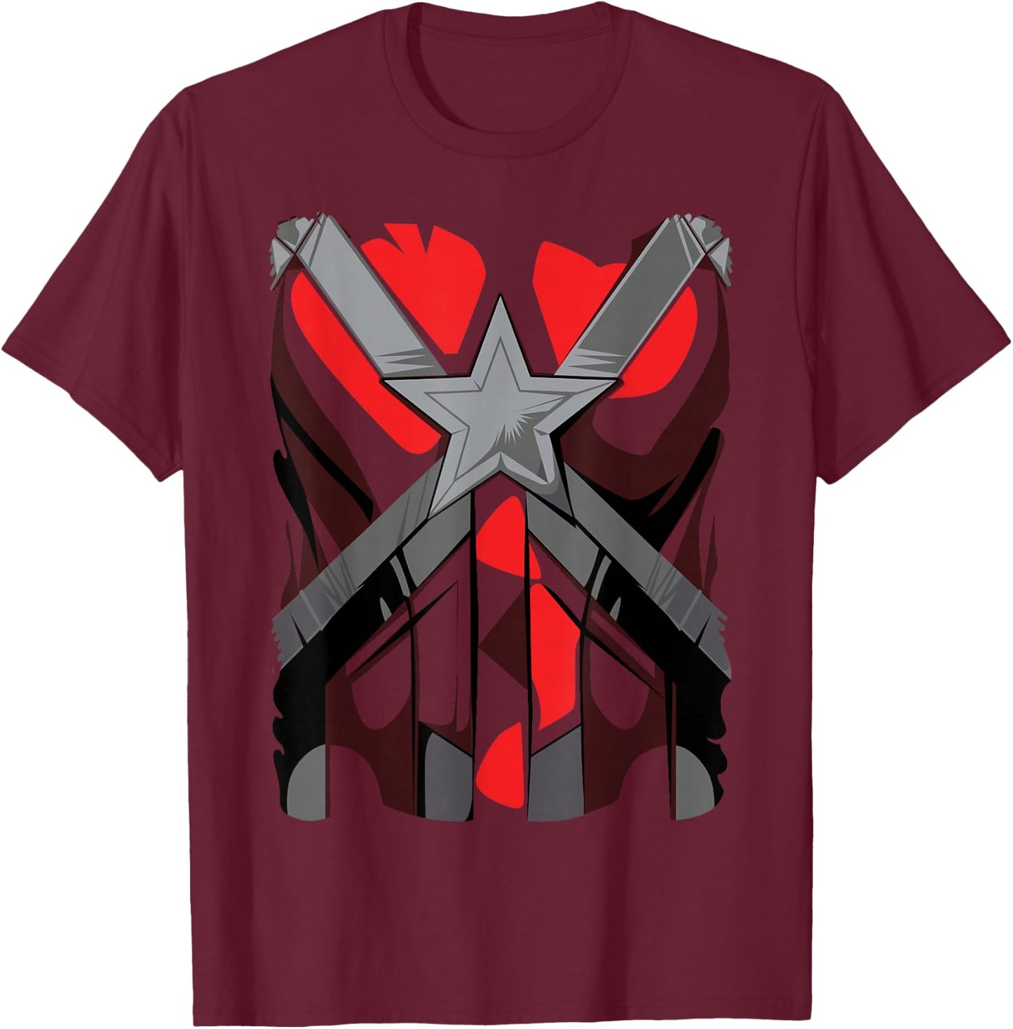 Marvel Black Widow Red Guardian Costume Halloween T-Shirt - T-Shirt | Maroon