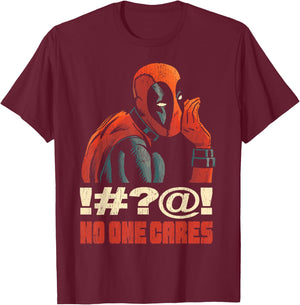 Marvel Deadpool 30th No One Cares T-Shirt - T-Shirt | Maroon