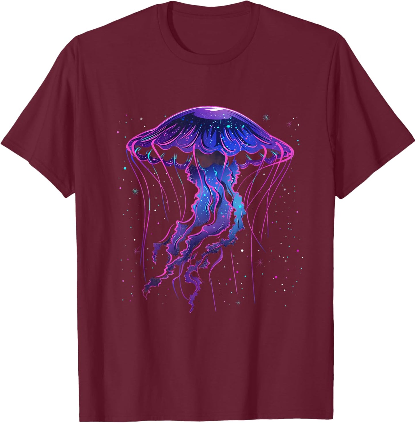 Jellyfish Sea Ocean Jellyfish Artwork Ocean Sea Animal Lover T-Shirt - T-Shirt | Maroon
