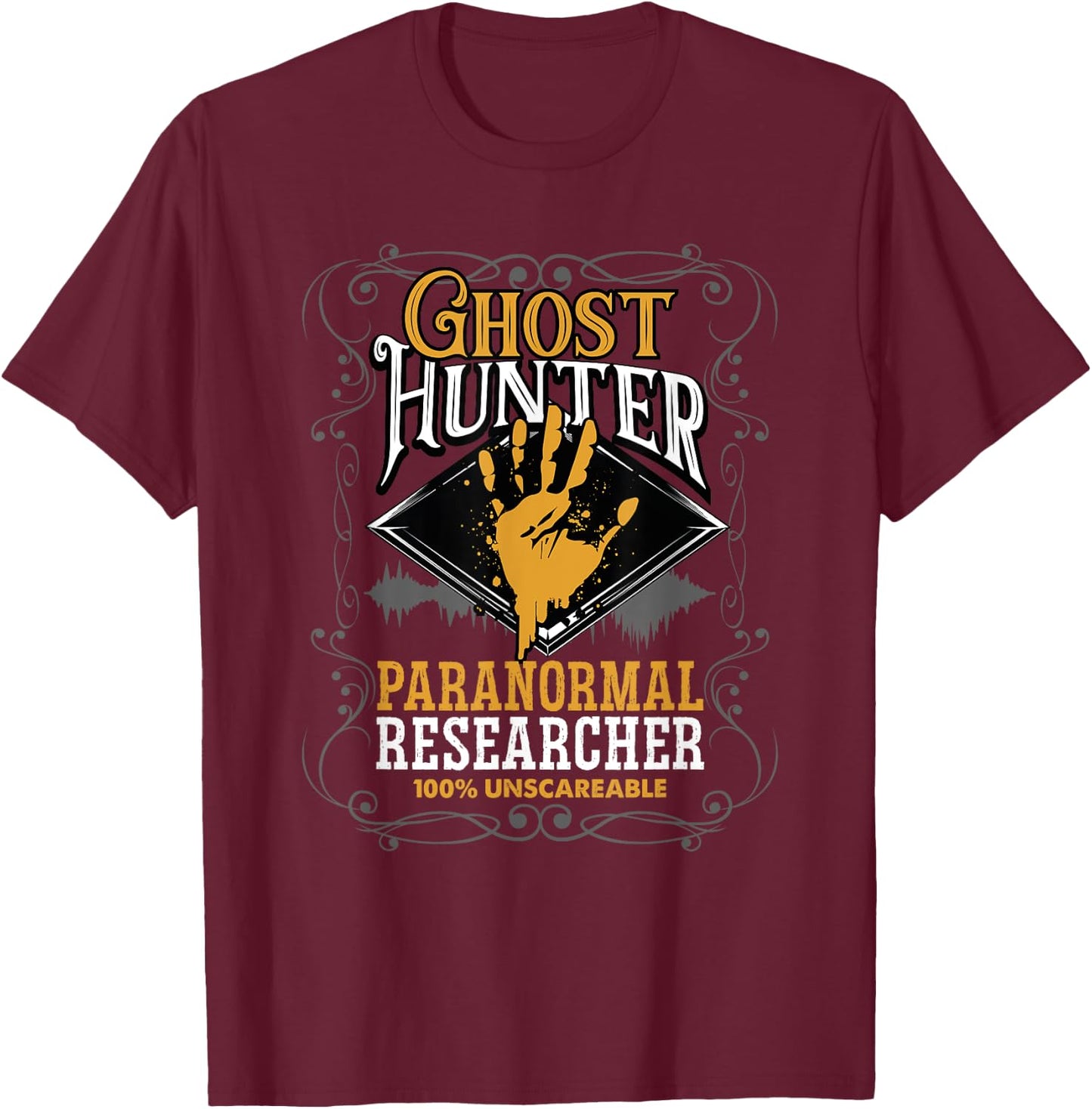 Paranormal Researcher Investigator Ghost Hunter T-Shirt - T-Shirt | Maroon