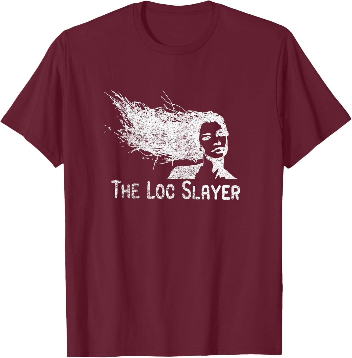 The Loc Slayer dreadlocks hairdo rasta women braided hair T-Shirt - T-Shirt | Maroon