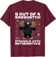 5 Out Of 4 Sasquatch Struggle With Mathematics Bigfoot Math T-Shirt - T-Shirt | Maroon