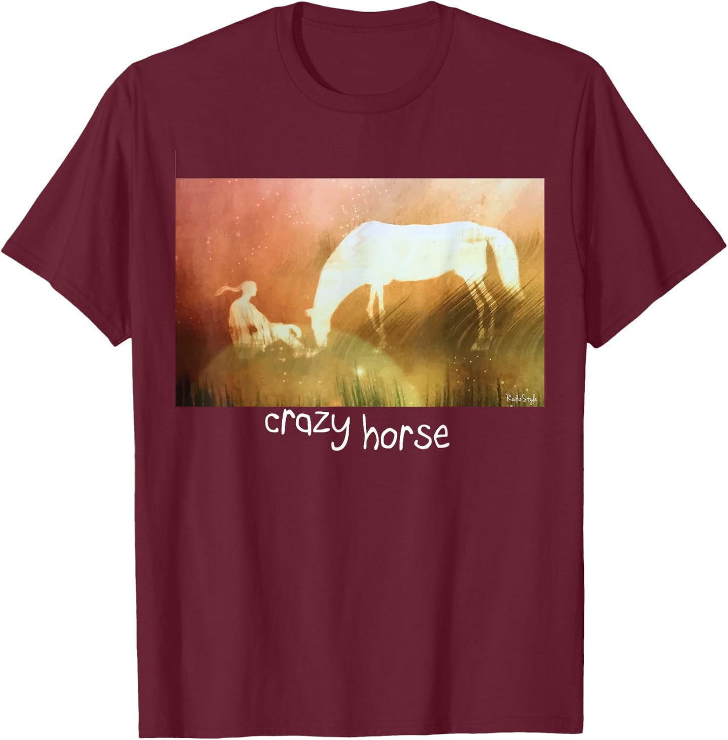 Crazy Horse T-Shirt - T-Shirt | Maroon