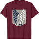 Attack on Titan Scout Regiment Shield AOT Anime T-Shirt - T-Shirt | Maroon