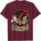 Rockabilly Girl Skull Pin-Up Hairstylist Hairdresser T-Shirt - T-Shirt | Maroon
