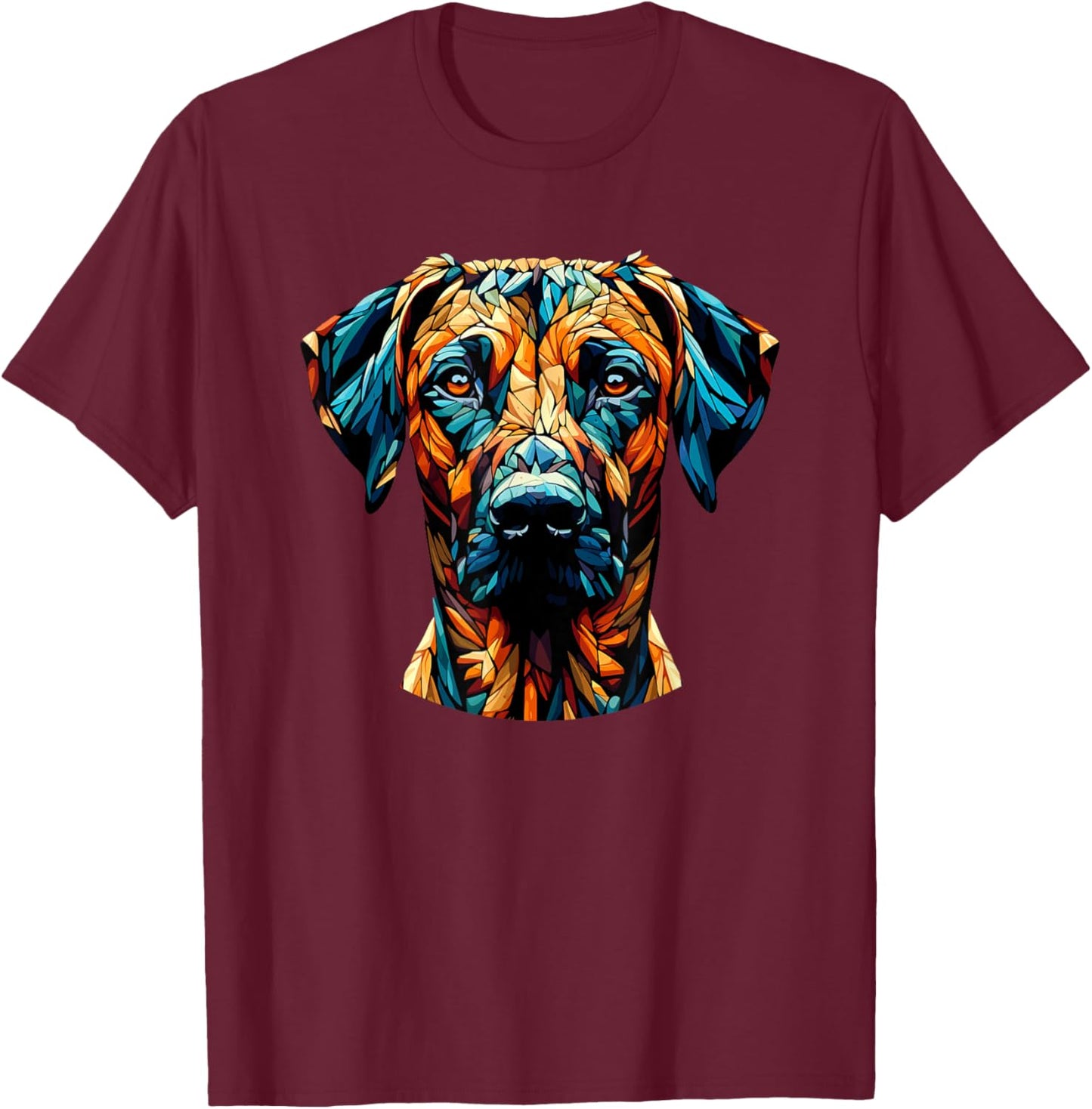 Polygon Art Rhodesian Ridgeback Ridgebacks T-Shirt - T-Shirt | Maroon