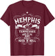 Memphis Tennessee Blues Country Music Guitar Vintage Gift Small T-Shirt - T-Shirt | Maroon