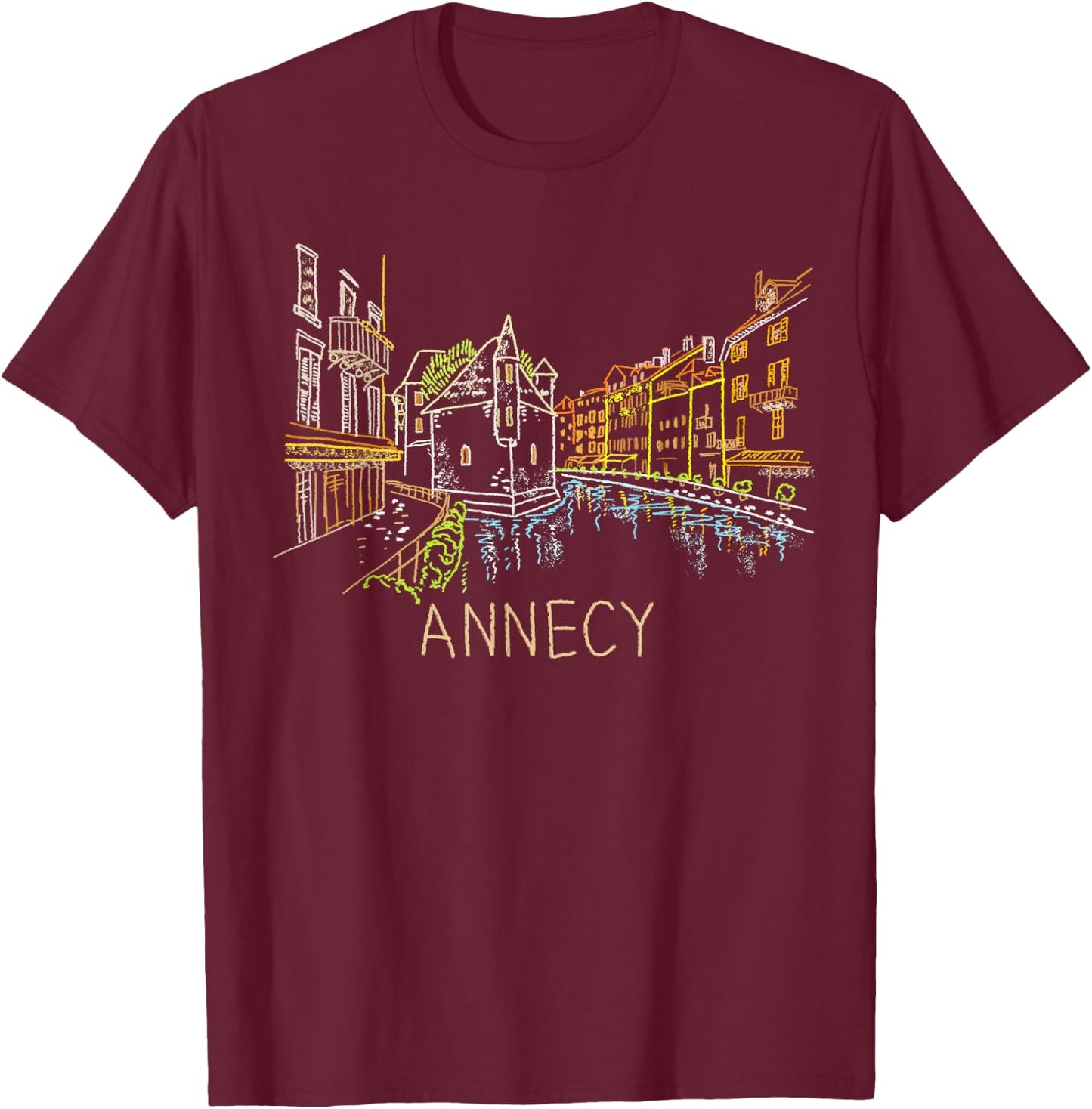 Annecy France Art Gift Men Women T-Shirt - T-Shirt | Maroon