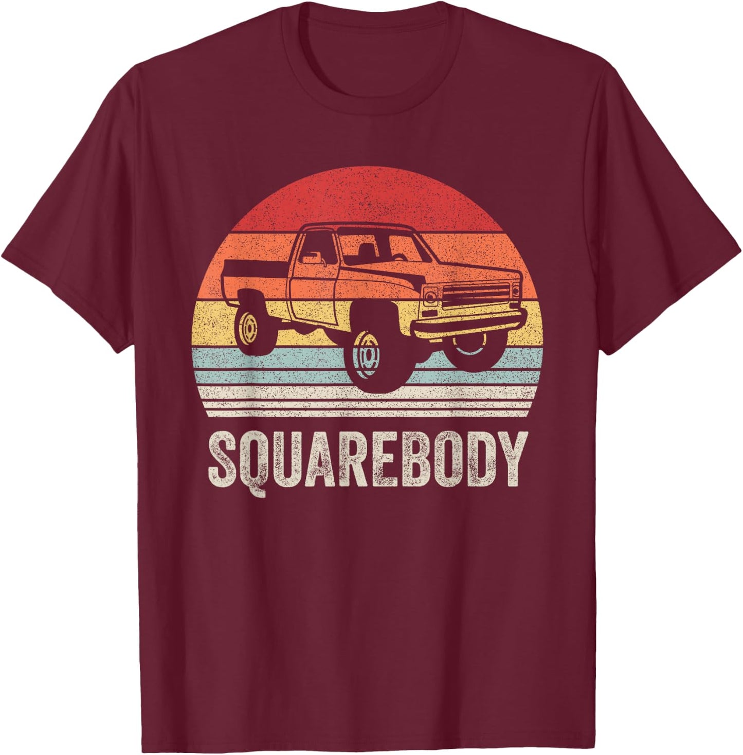 Vintage Retro Classic Square Body Squarebody Truck T-Shirt - T-Shirt | Maroon