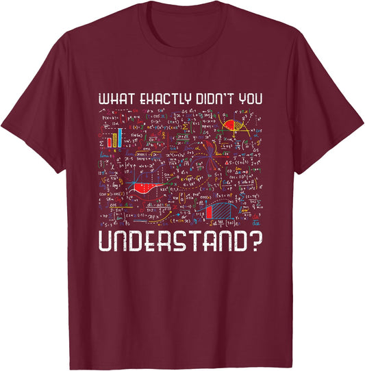 Physics Formulas Funny Science Geek Gift Physics T-Shirt - T-Shirt | Maroon