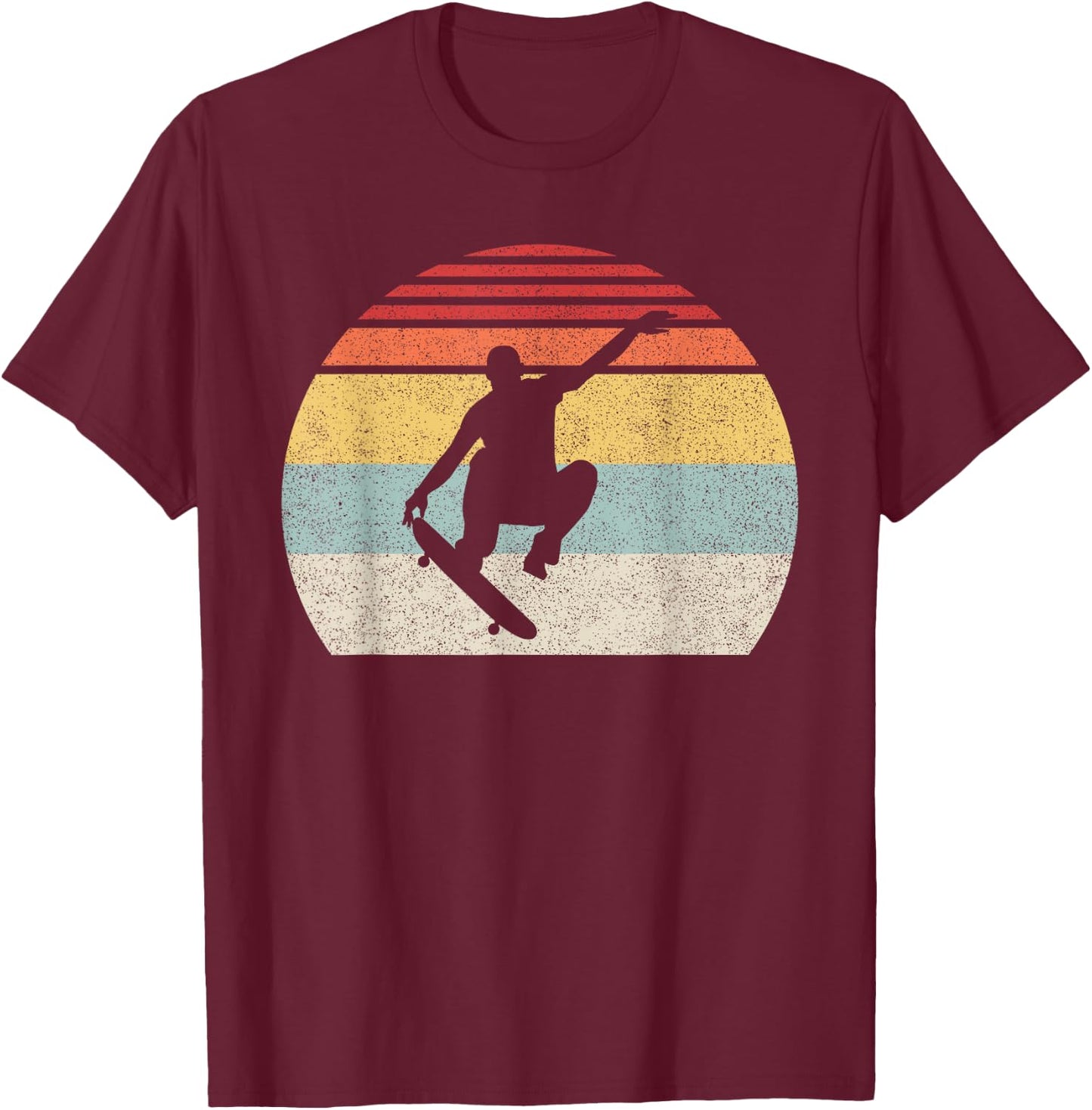 Retro Skateboarding Shirt Skateboarder Skater Gifts Vintage T-Shirt - T-Shirt | Maroon