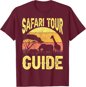 Funny Safari Tour Guide Costume- African Animals - Safari T-Shirt - T-Shirt | Maroon