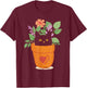 Funny Cat and Plant for Plant Lover Gardener Gardening T-Shirt - T-Shirt | Maroon