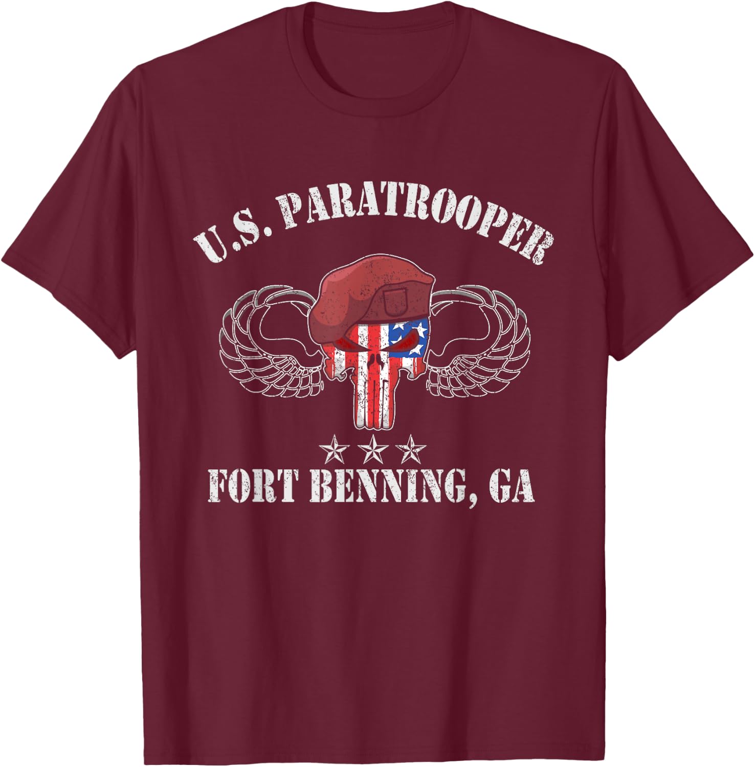 U.S Paratrooper Fort Benning GA , Veterans Day Gift T-Shirt - T-Shirt | Maroon