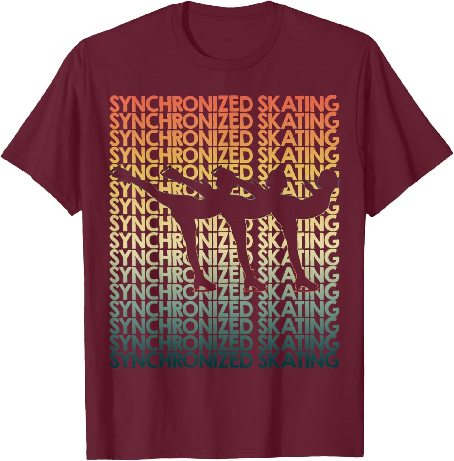 Retro Synchronized skating Repetitive Competitor T-Shirt - T-Shirt | Maroon