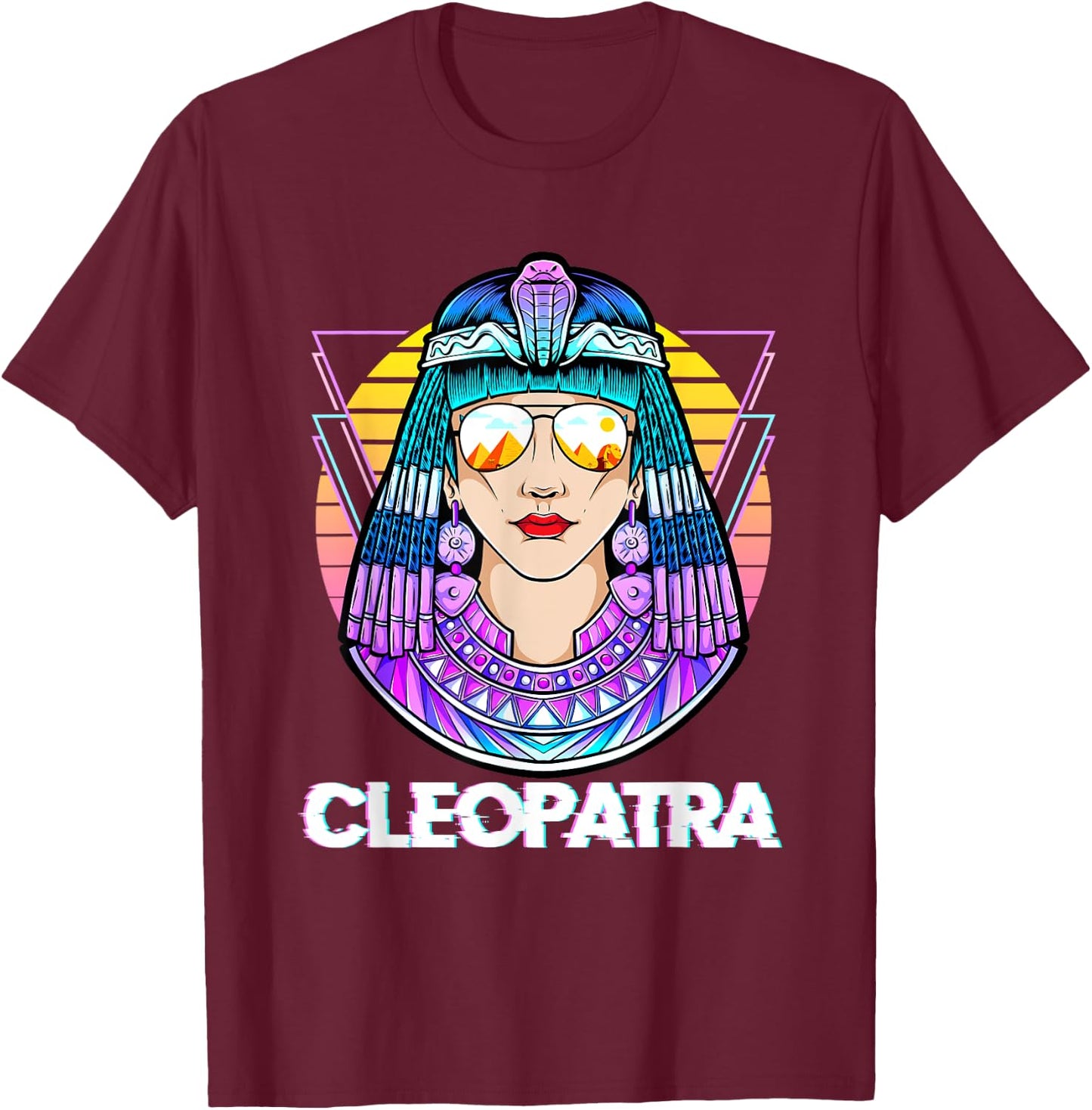 Cleopatra Ancient Egyptian Mythology Egypt God Retro Vintage T-Shirt - T-Shirt | Maroon