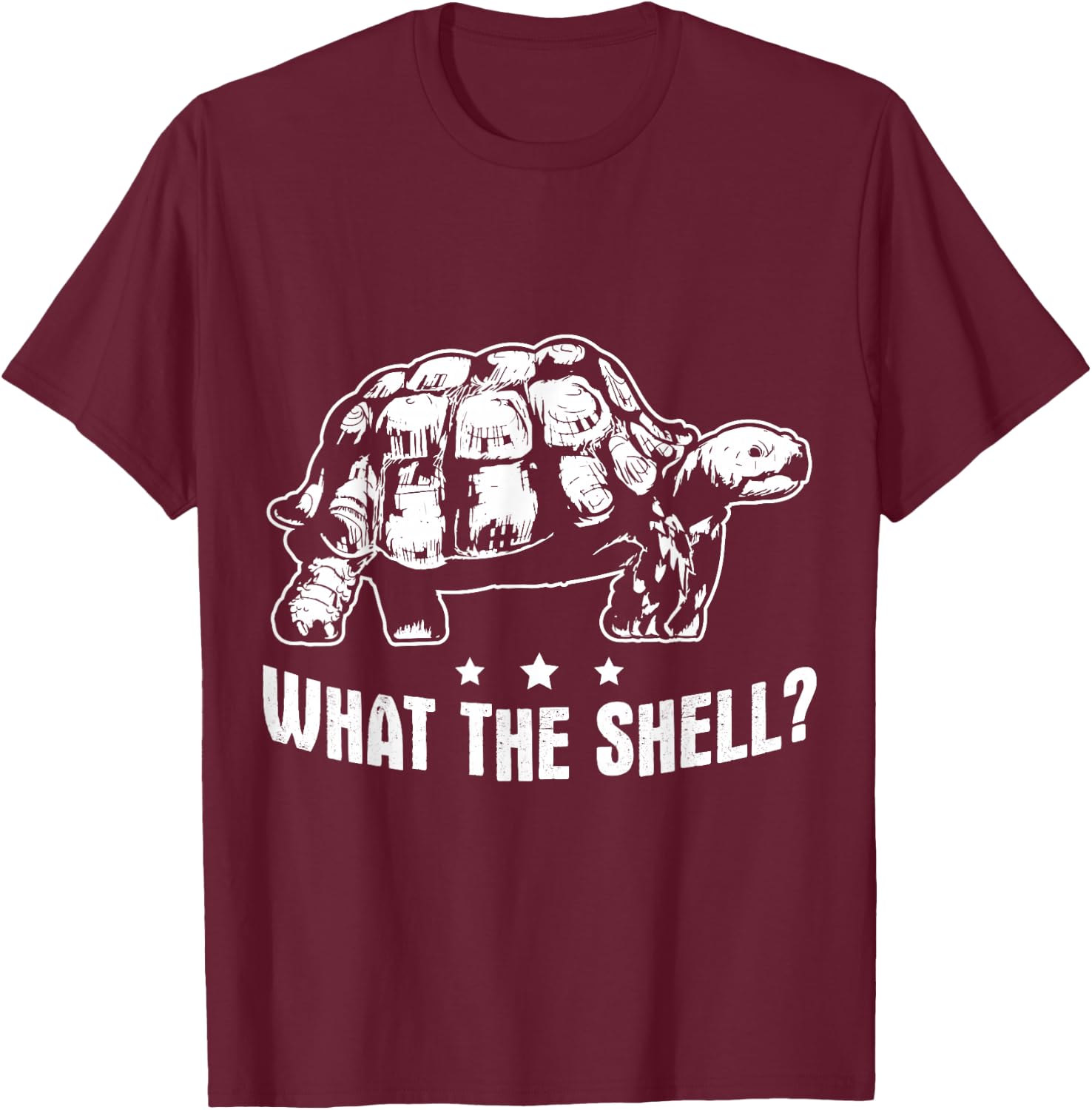 Funny Turtle Design What The Shell Turtoise T-Shirt - T-Shirt | Maroon