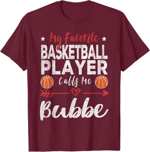 My Favorite Basketball Player Calls Me Bubbe Yiddish T-Shirt - T-Shirt | Maroon