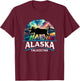 Talkeetna Alaska Aurora Borealis Moose Souvenir T-Shirt - T-Shirt | Maroon
