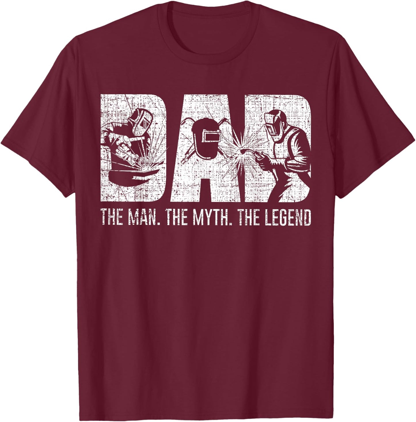 Welder Funny Welding Dad Man Myth Legend Father Small T-Shirt - T-Shirt | Maroon