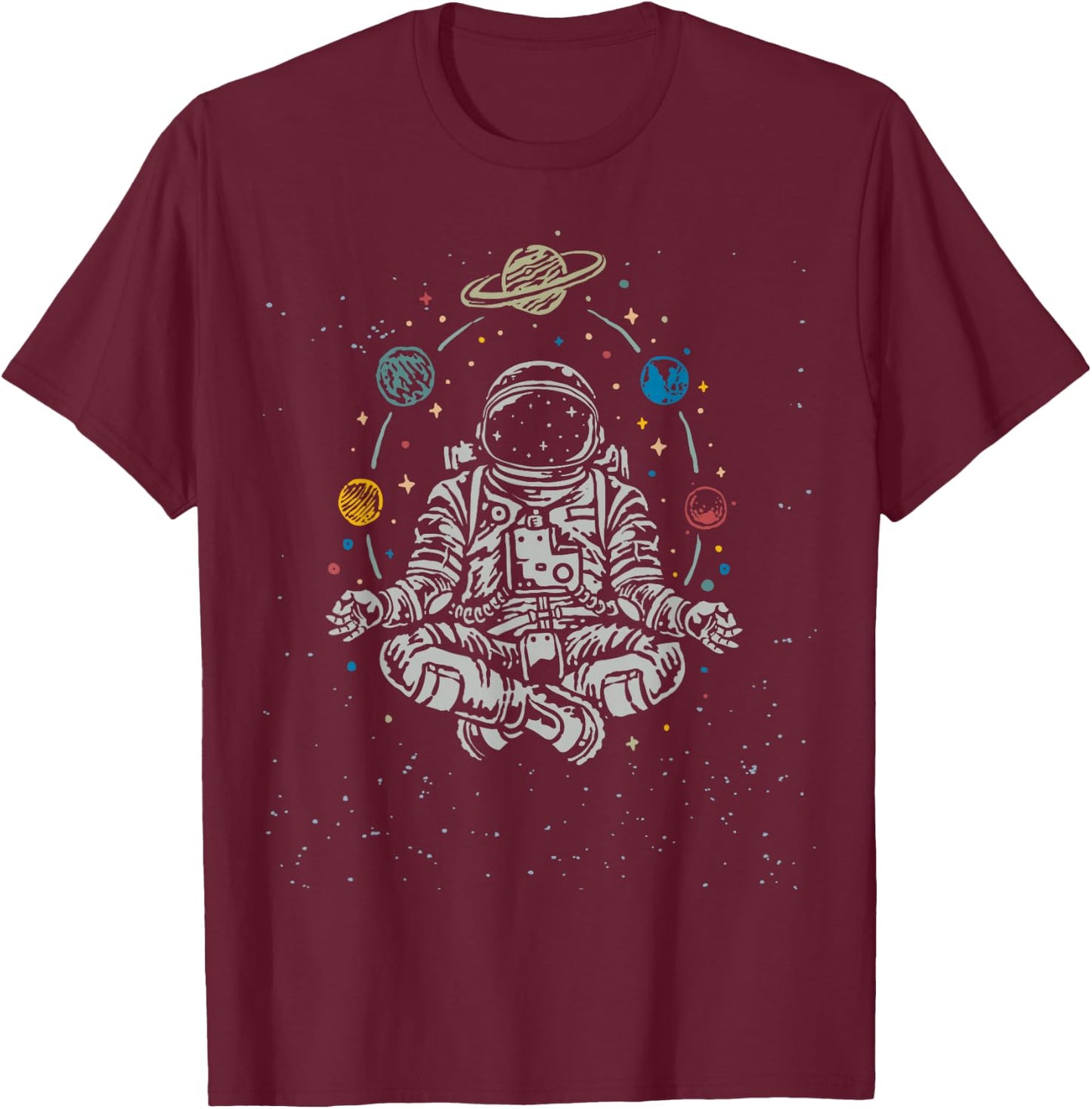 Yoga Astronauts T-Shirt - T-Shirt | Maroon