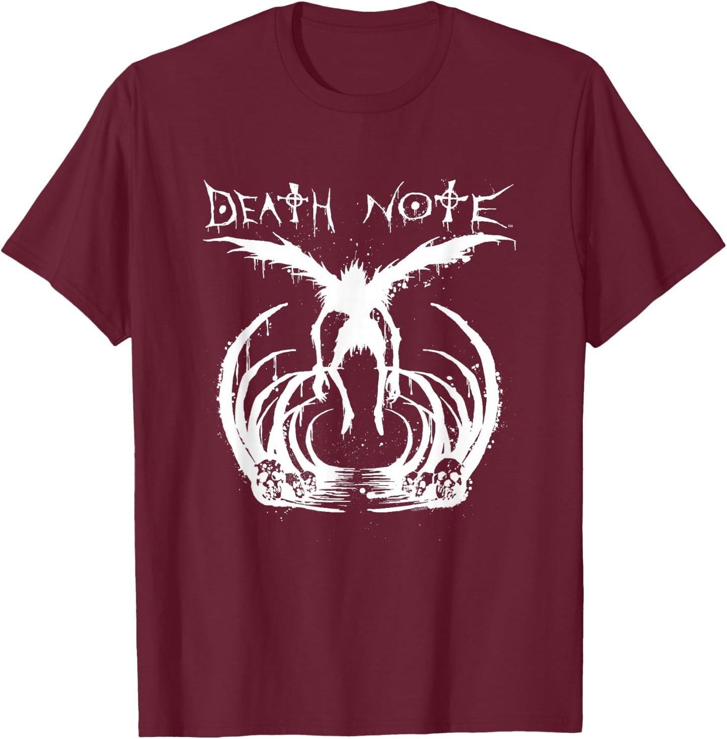Death Note Ryuk Splatter Silhouette Anime T-Shirt - T-Shirt | Maroon