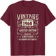 Vintage 1960 T Shirts Retro Funny 1960 Birthday T-Shirt - T-Shirt | Maroon