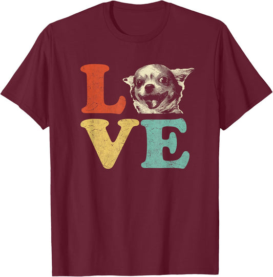 I Love My Chihuahua Dog Lovers Men Women Girls Kids T-Shirt - T-Shirt | Maroon
