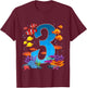 3 Year Old Under The Sea Birthday Ocean Fish Theme 3rd Gift T-Shirt - T-Shirt | Maroon