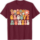 Groovy Auntie Retro 60s 70s Hippie Family Best Aunt Ever T-Shirt - T-Shirt | Maroon