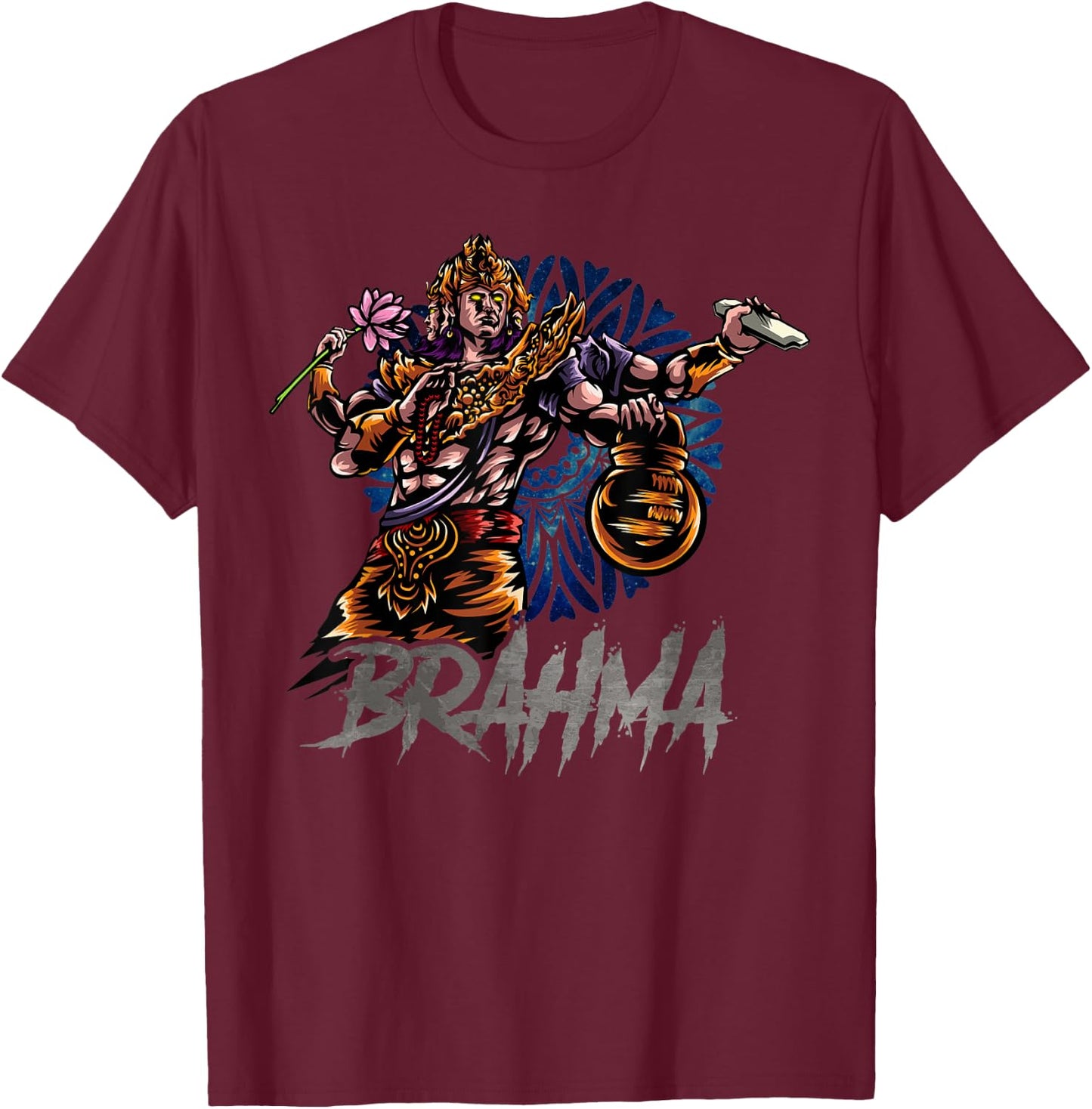 Brahma India Ancient Hindu Mythology Spiritual God T-Shirt - T-Shirt | Maroon