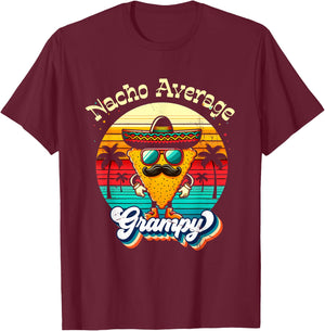Funny Nacho Average Grampy Grandpa Cinco De Mayo Matching T-Shirt - T-Shirt | Maroon