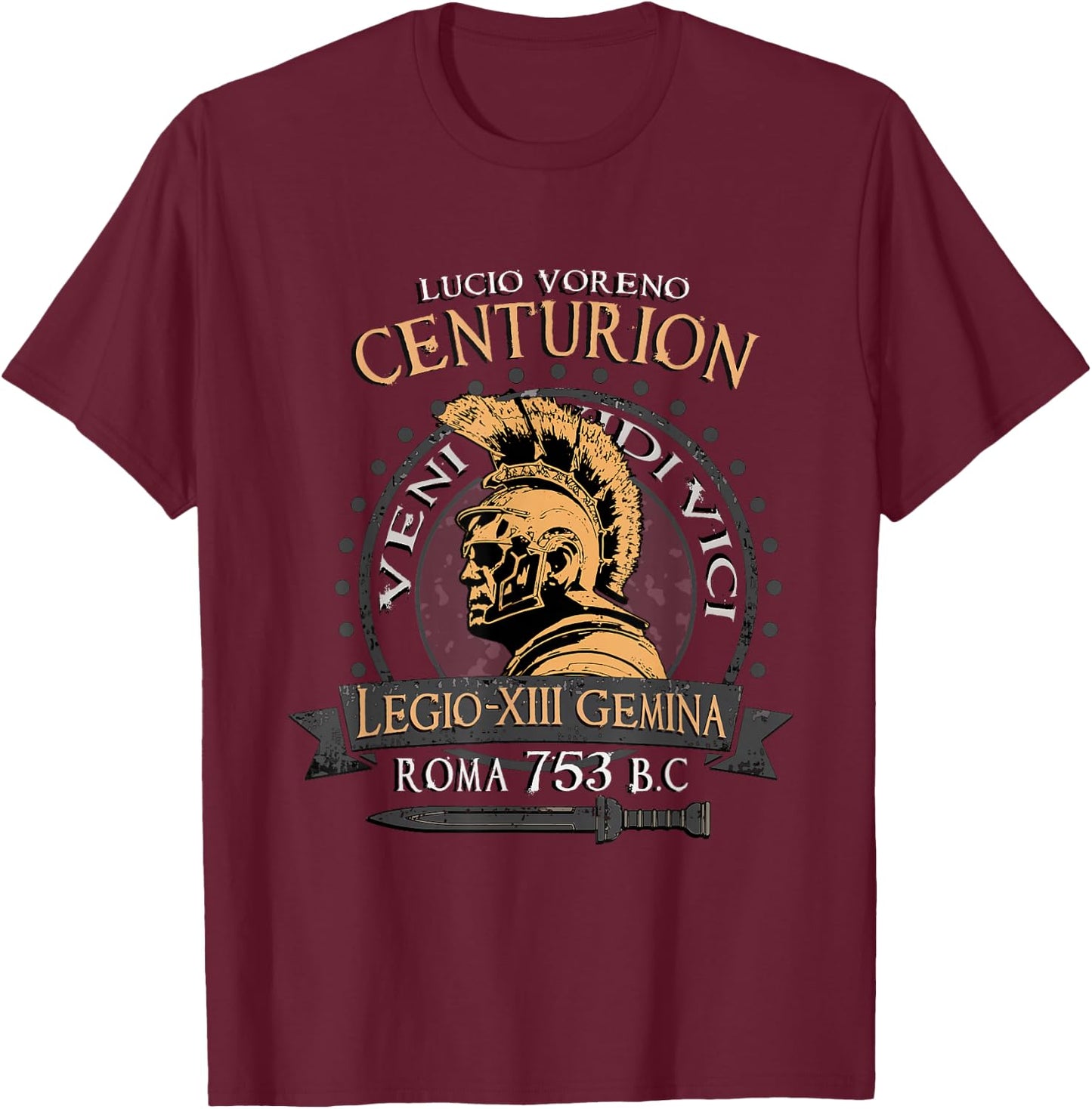 Roman Centurion Lucius Vorenus SPQR Army Empire Ancient Rome T-Shirt - T-Shirt | Maroon