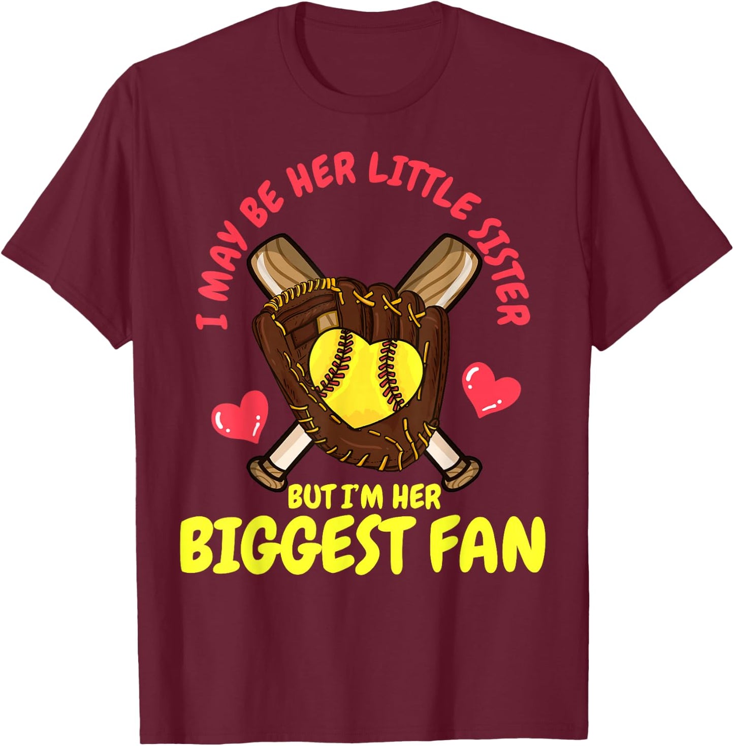 Softball Little Sister T-Shirt - T-Shirt | Maroon